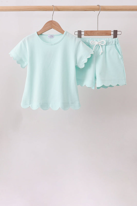 Mint Scalloped Shorts Set – Sweet Mint Girls Two-Piece
