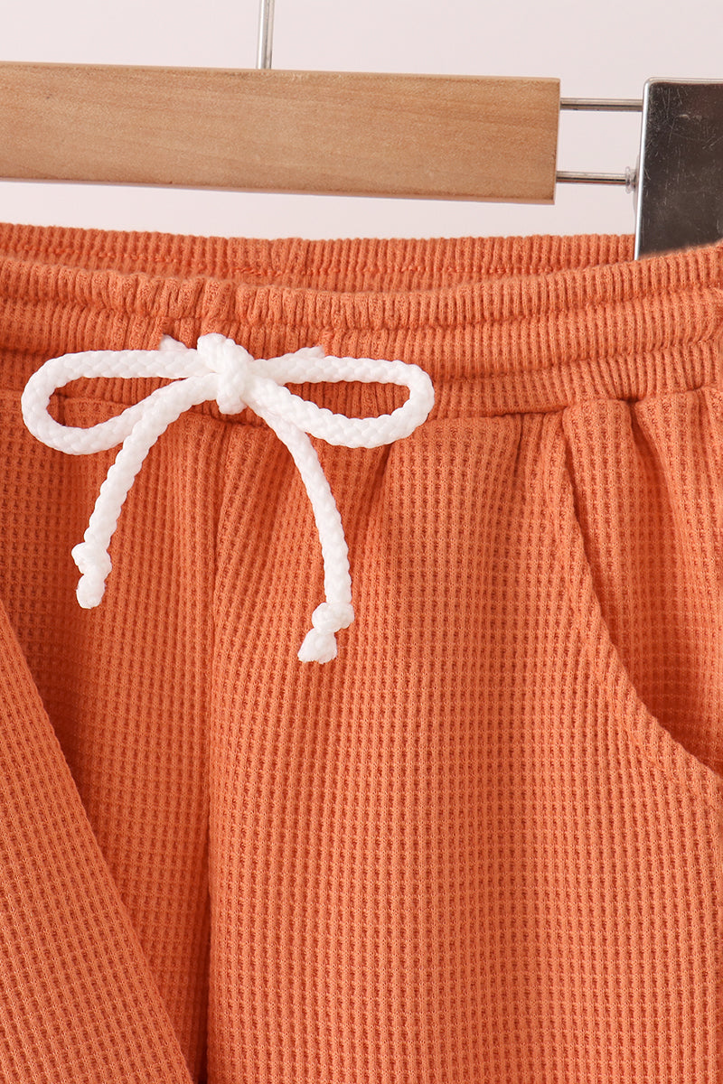 Terra-Cotta Scalloped Pants Set - Sweet Everyday Girl Style
