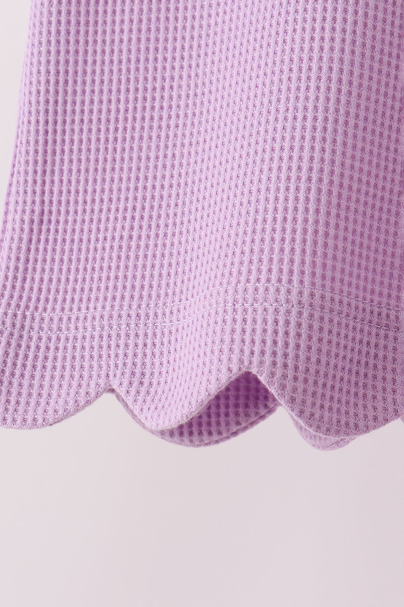 Lavender Scalloped Pants Set - Sweet Everyday Girl Style
