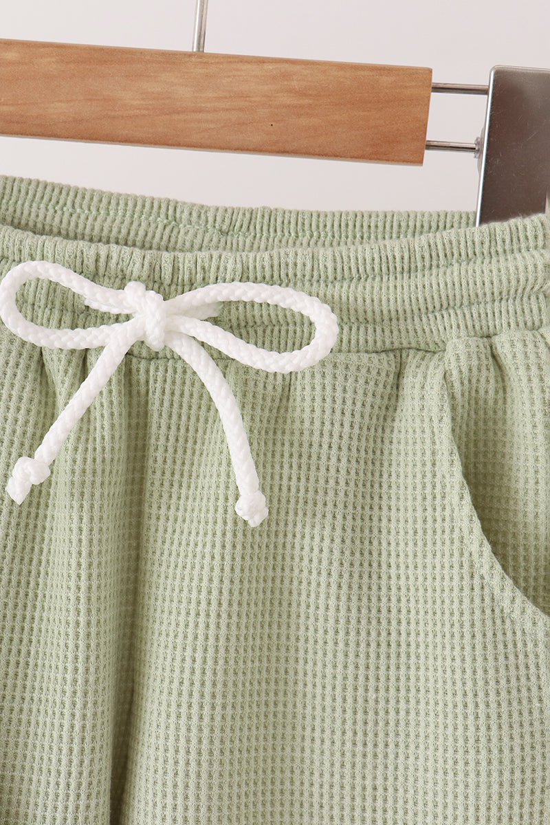 Green Scalloped Pants Set - Sweet Everyday Girl Style