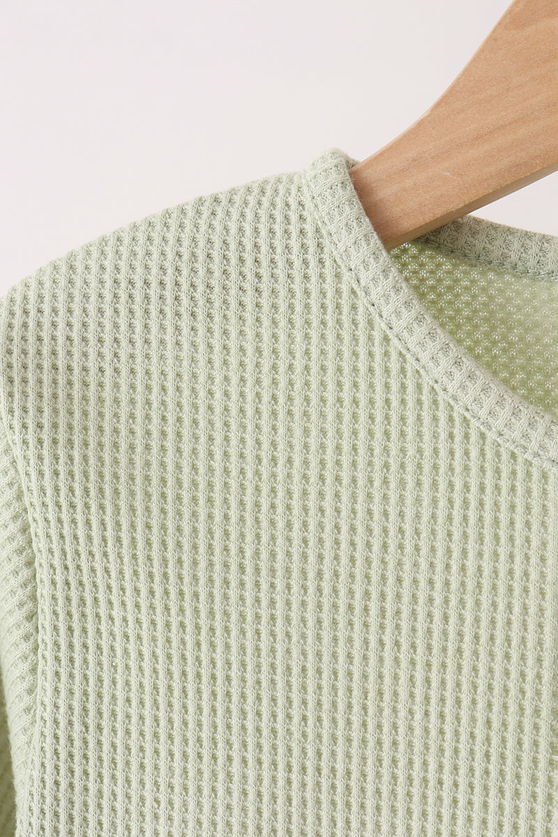 Green Scalloped Pants Set - Sweet Everyday Girl Style