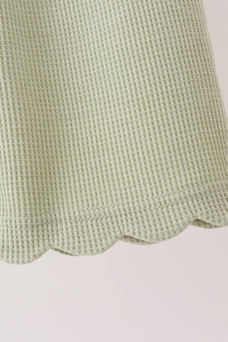 Green Scalloped Pants Set - Sweet Everyday Girl Style