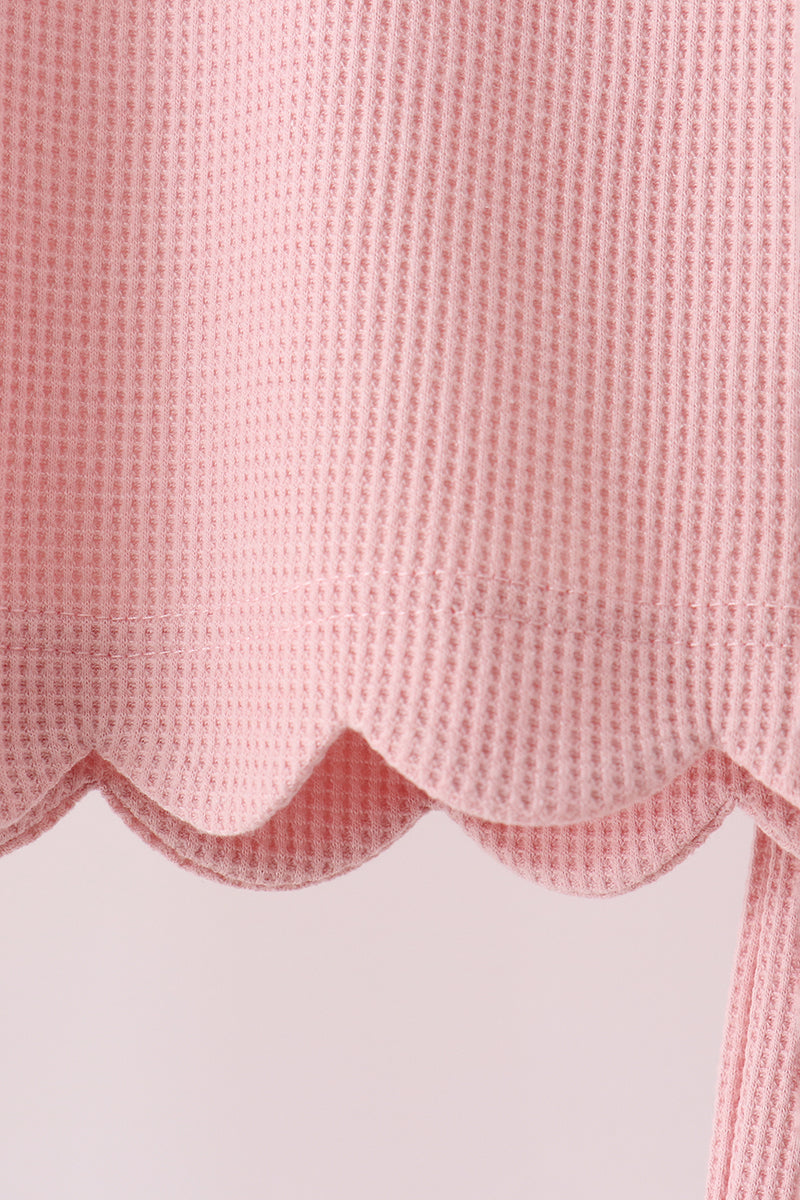 Pink Scalloped Pants Set - Sweet Everyday Girl Style