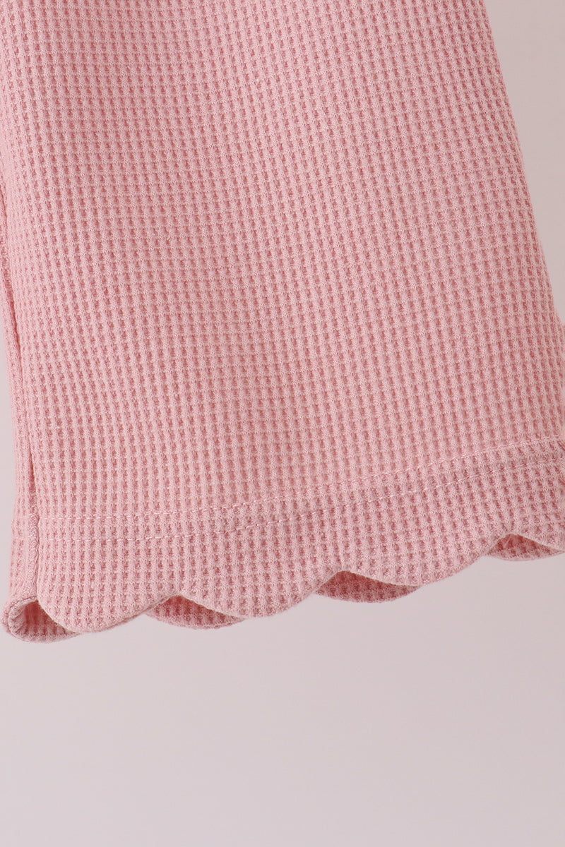 Pink Scalloped Pants Set - Sweet Everyday Girl Style