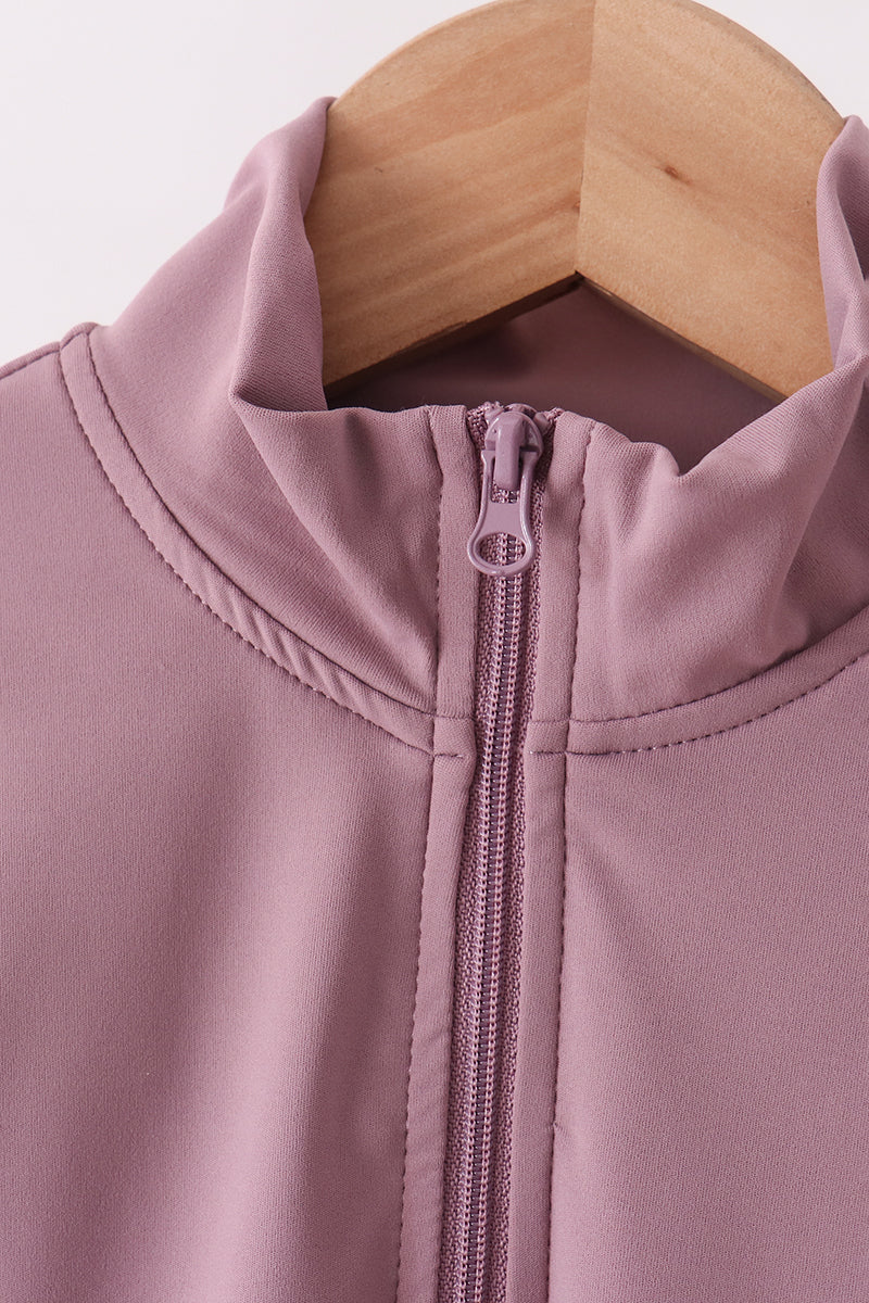 Dusty Plum Scalloped Active Set - Ready for Her Day