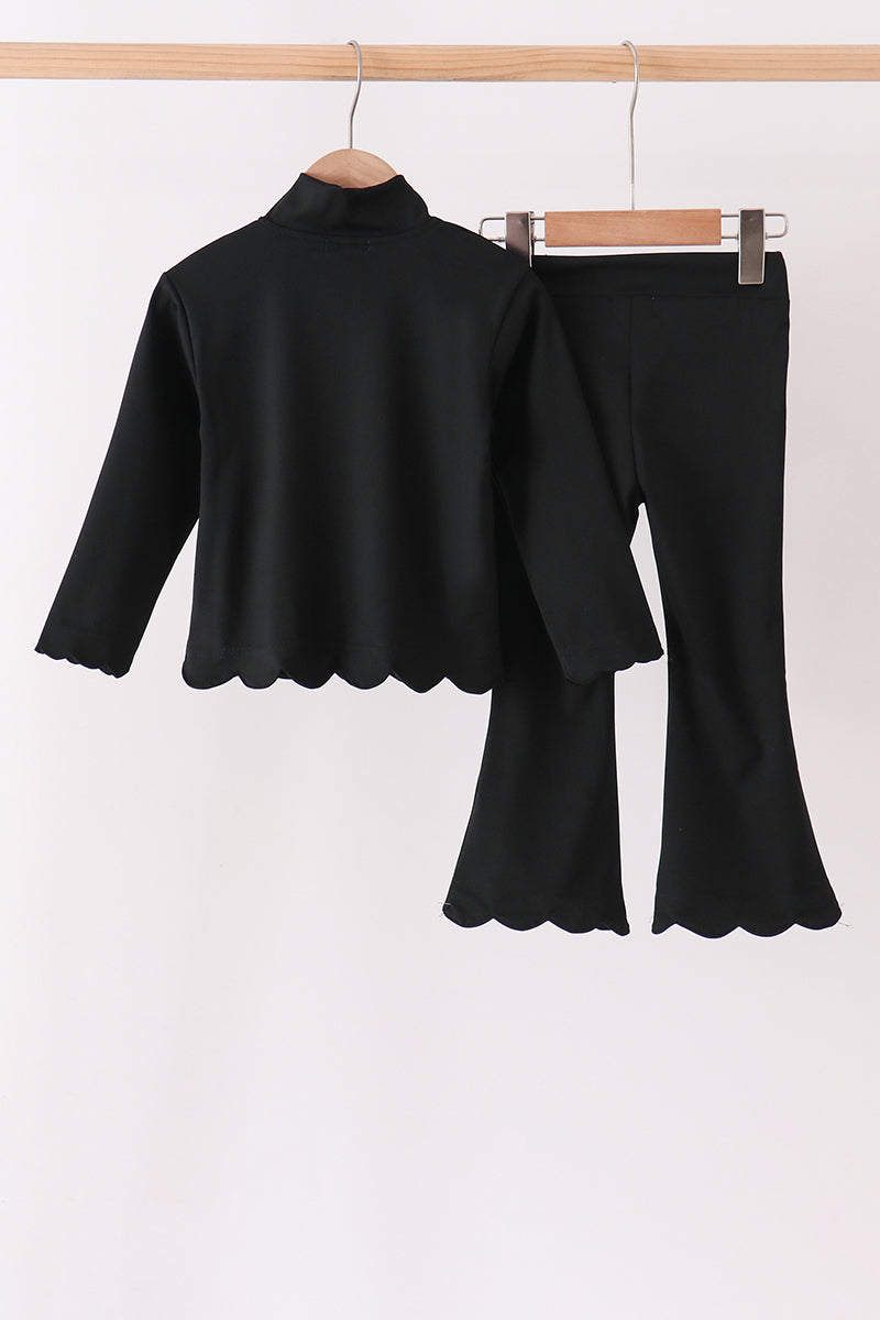 Black Scalloped Active Set - Ready for Her Day