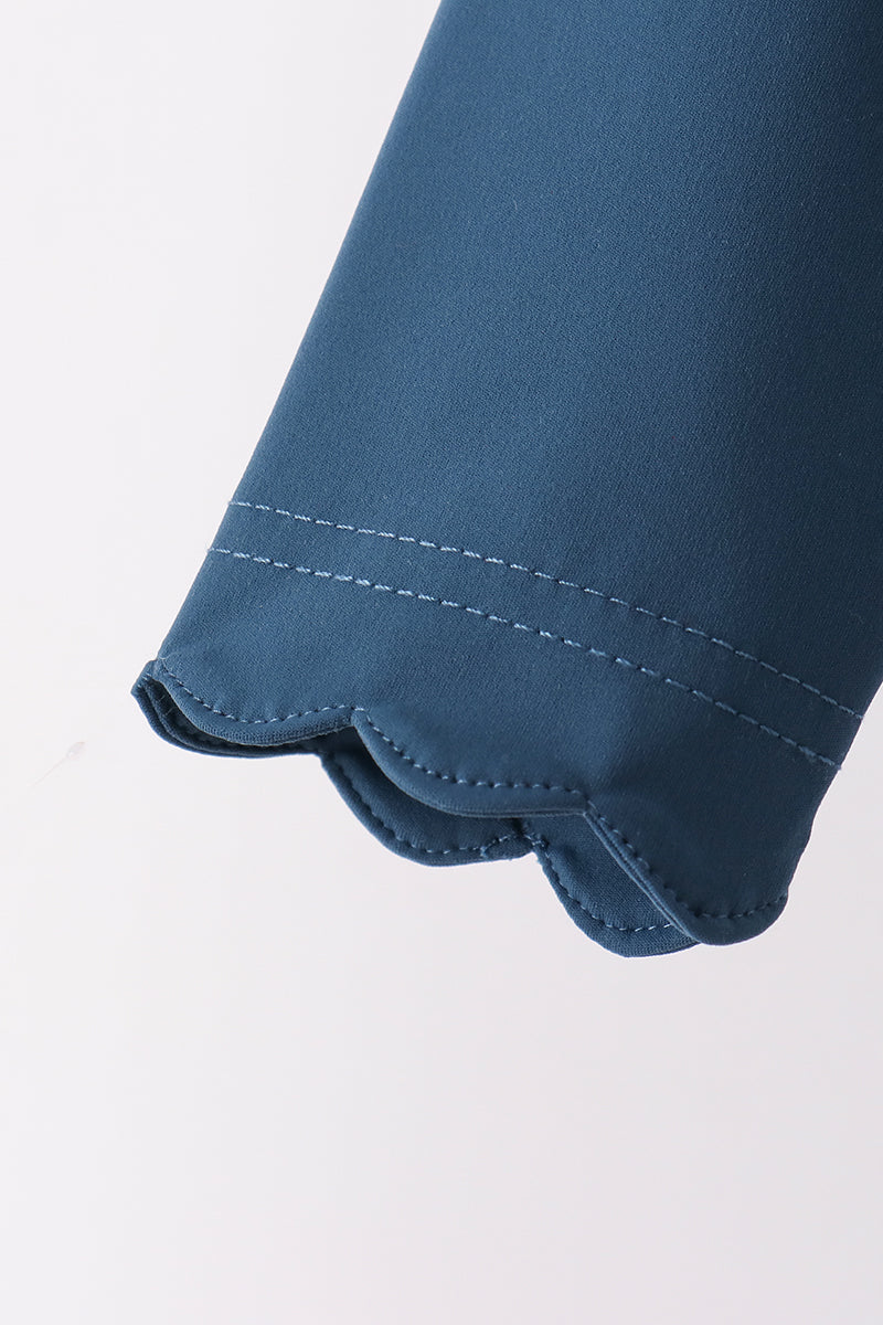 Navy Scalloped Active Set - Ready for Her Day