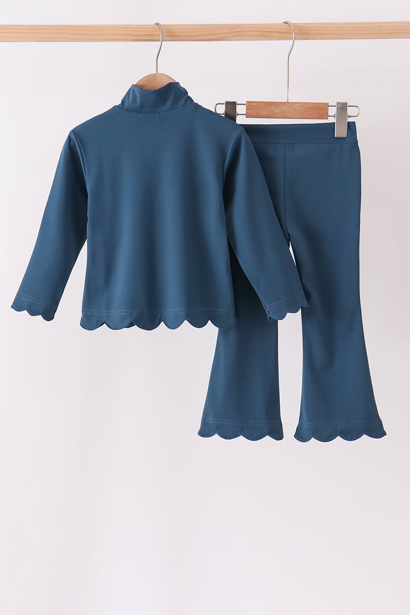 Navy Scalloped Active Set - Ready for Her Day