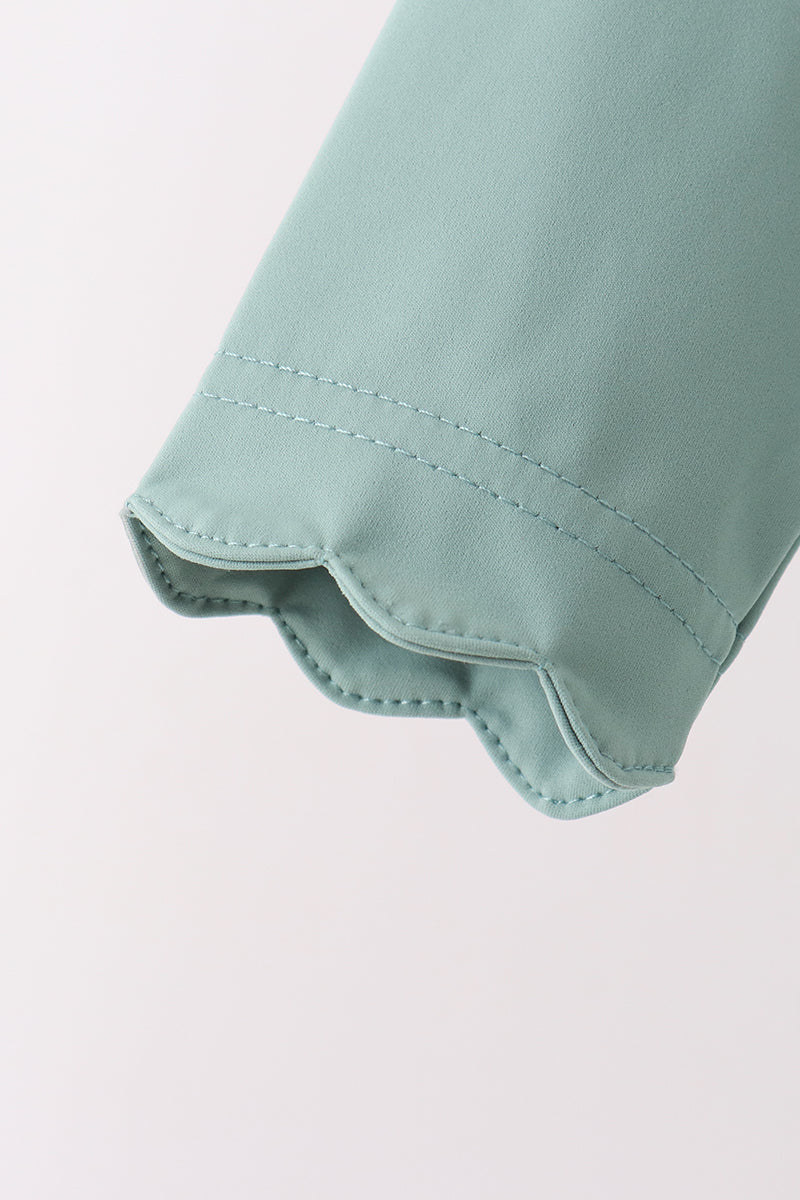 Sage Scalloped Quarter-Zip Active Set - Ready for Her Day
