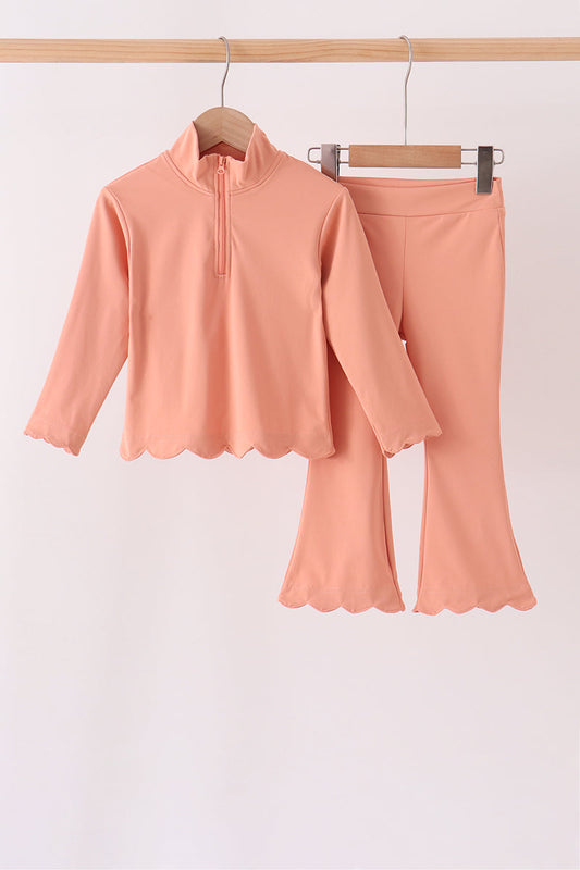 Coral Scalloped Active Set - Ready for Her Day