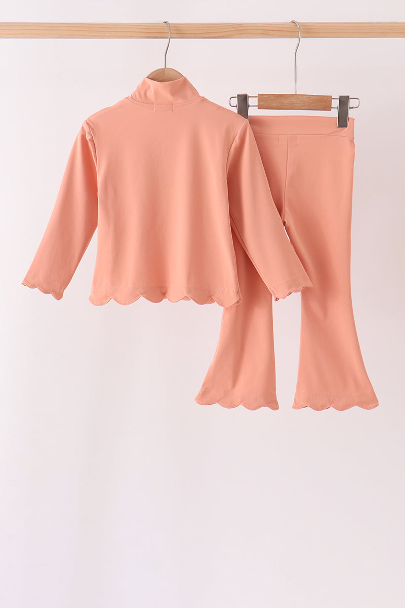 Coral Scalloped Active Set - Ready for Her Day