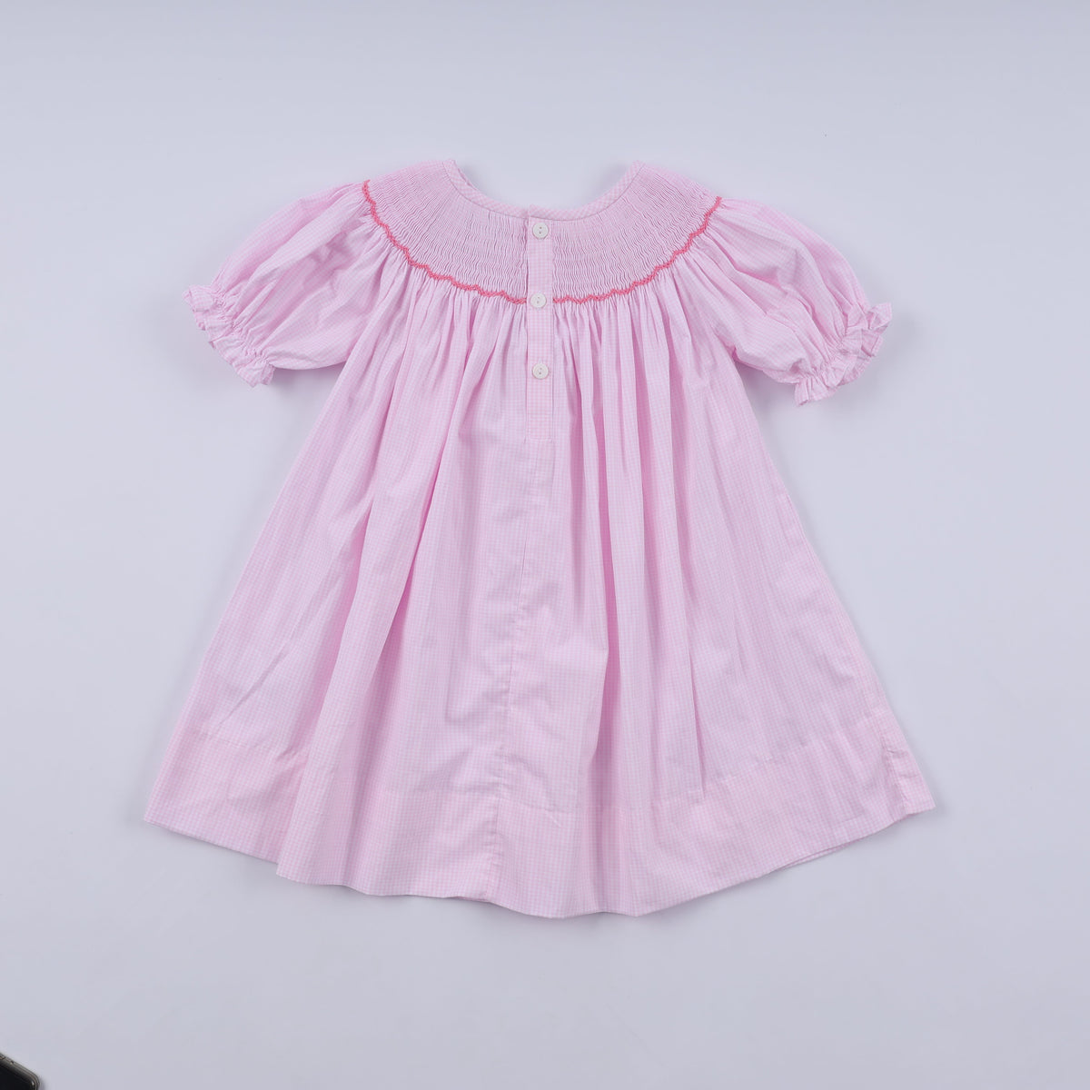 Pink Christmas Tree Hand Smocked Dress - Sweet Holiday Style for Girls