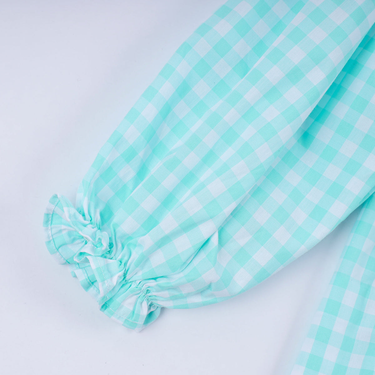 Mint Christmas Nutcracker Hand Smocked Gingham Ruffle Pants Set - Whimsical Holiday Style for Girls