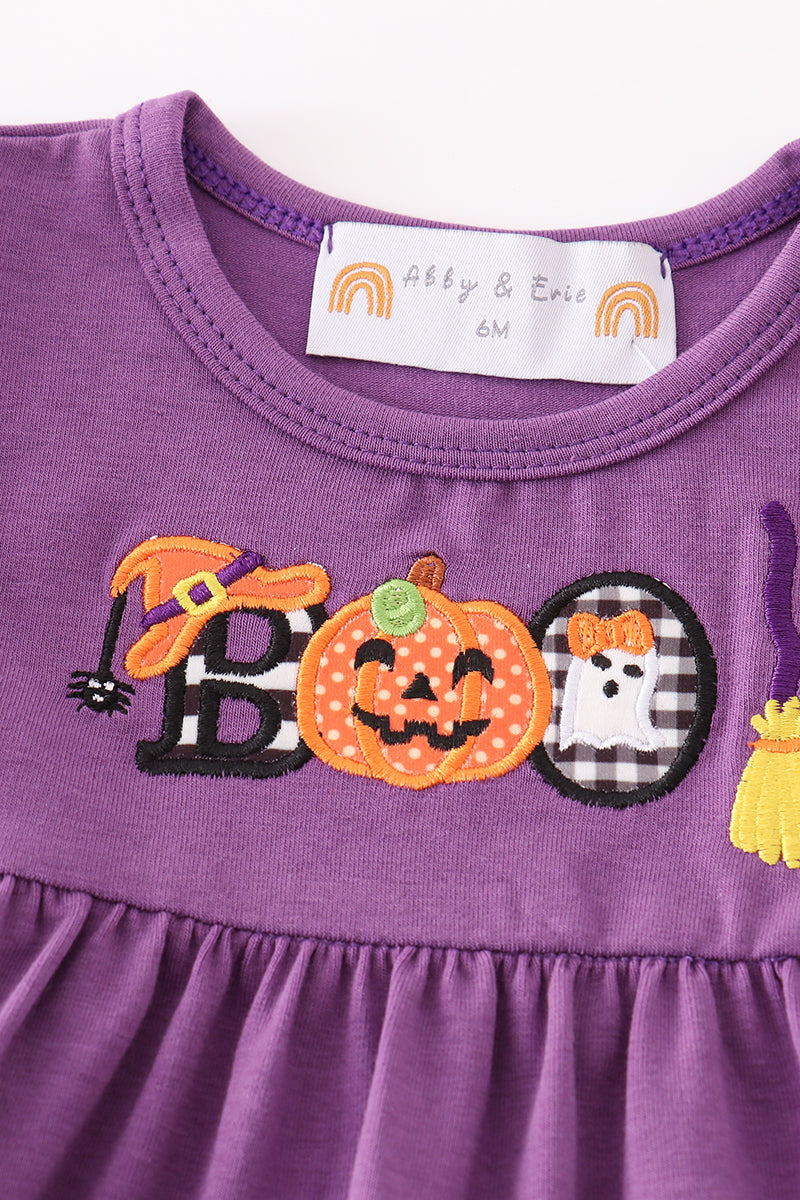 Halloween Pumpkin & Ghost Appliqué Bloomer Set - Sweet Baby Girl Style