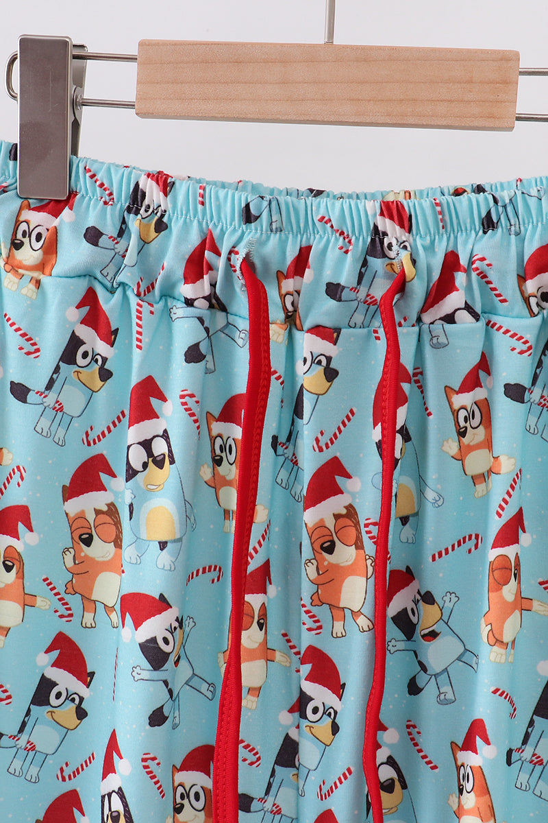 Blue Christmas Character Dad Pajama Pants - Cozy Family Nights