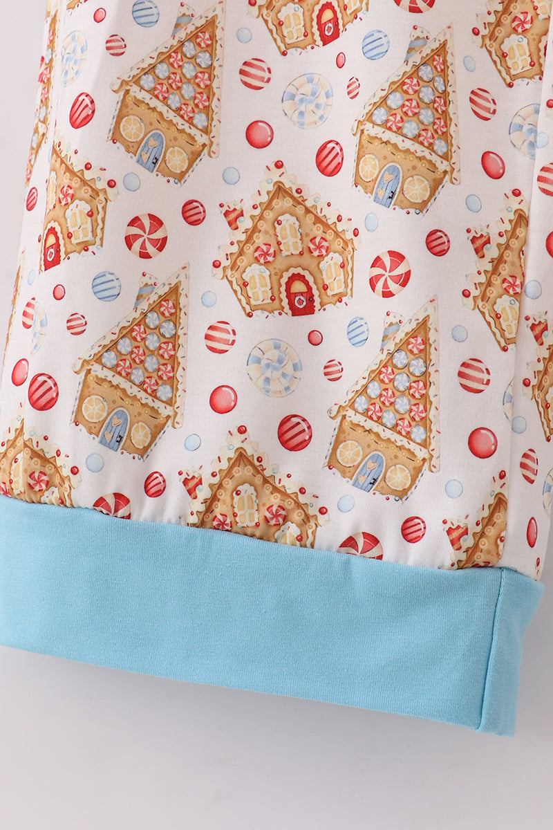Christmas Gingerbread House Print Men Pajama Pants