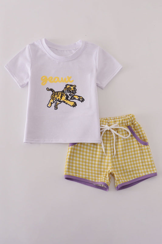LSU Geaux Tigers Sequin Shorts Set