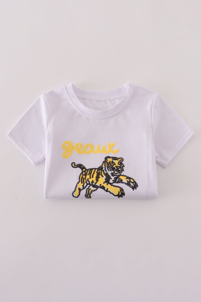LSU Geaux Tigers Sequin Shorts Set
