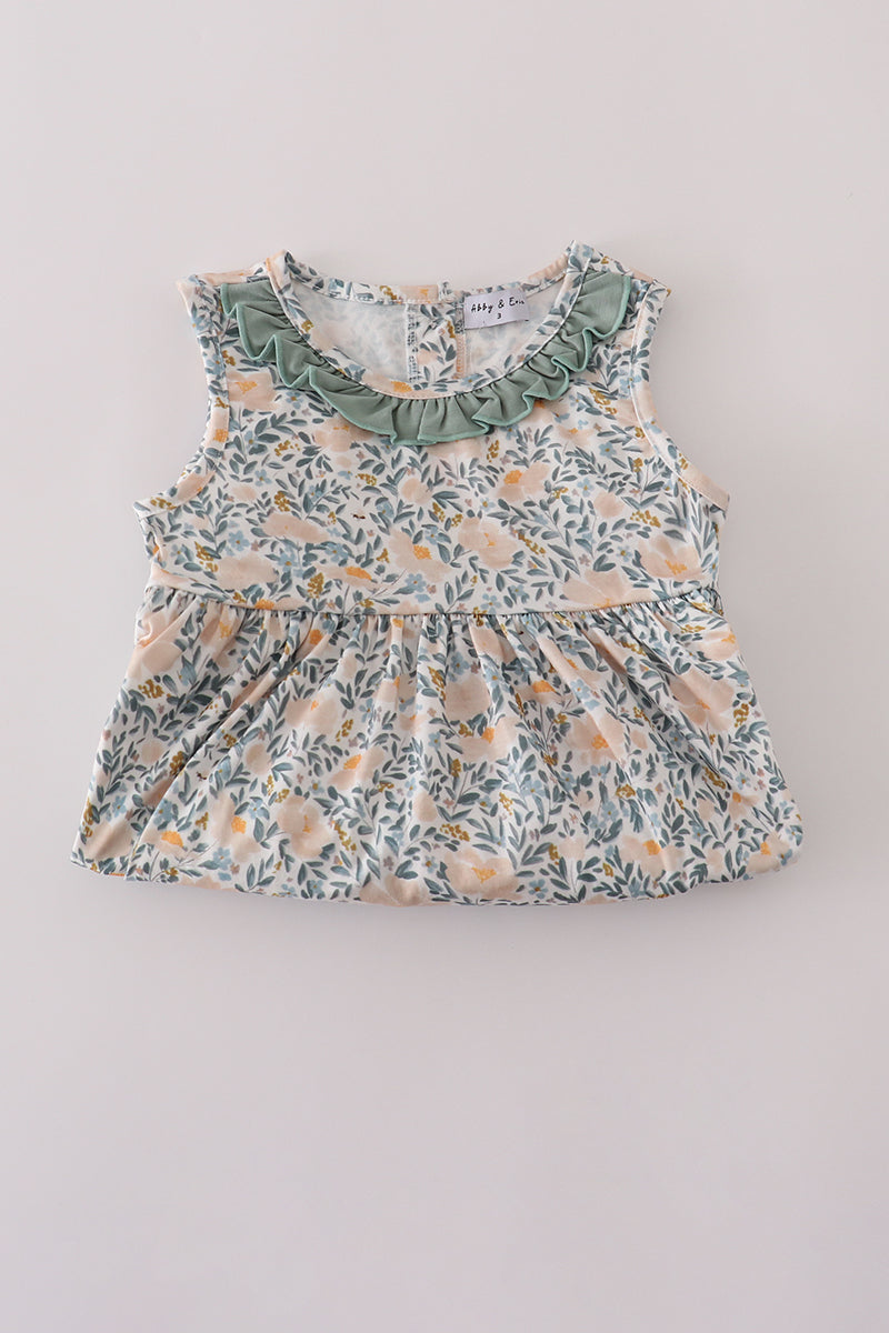 Fall Floral Print Ruffle Mom & Me Dress Set