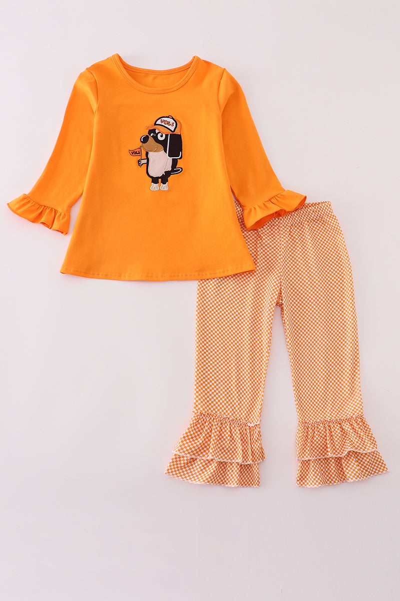 Tennessee Go Vols Applique Ruffle Pants Set