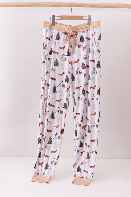 Christmas Tree Animal Bamboo Pajama Pants - Cozy Holiday Sleepwear for Adults