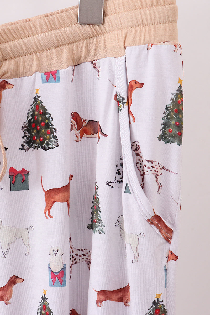 Christmas Tree Animal Bamboo Pajama Pants - Cozy Holiday Sleepwear for Adults