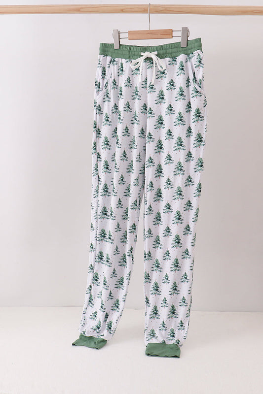 Green Christmas Tree Bamboo Mom Pants - Cozy Holiday Comfort