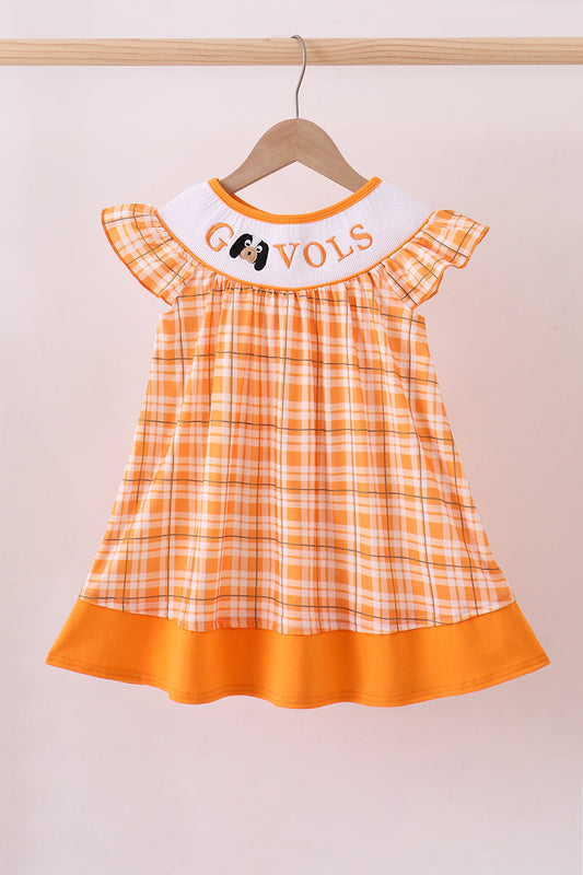 Tennessee Go Vols Smocked Plaid Dress