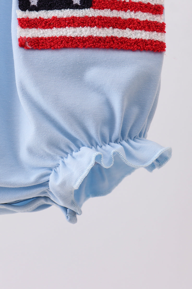 God Bless America Flag French Knot Ruffle Bubble