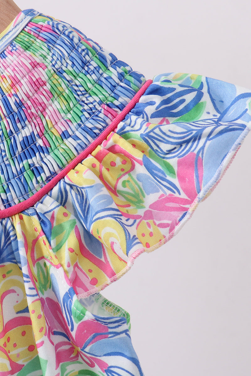 Island Bloom Ruffle Dress