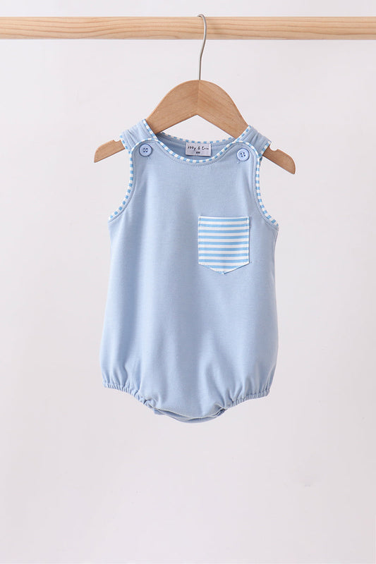 Blue Stripe Bubble Romper