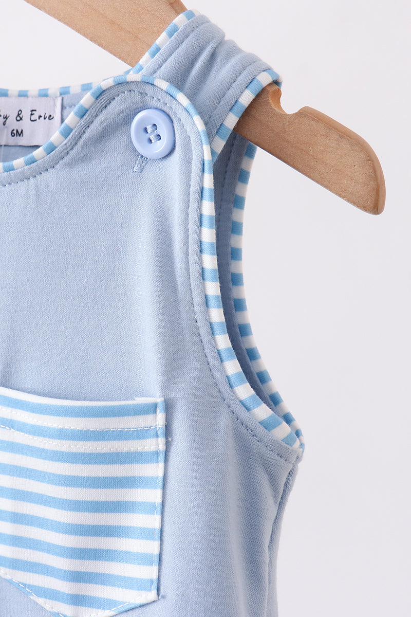 Blue Stripe Bubble Romper