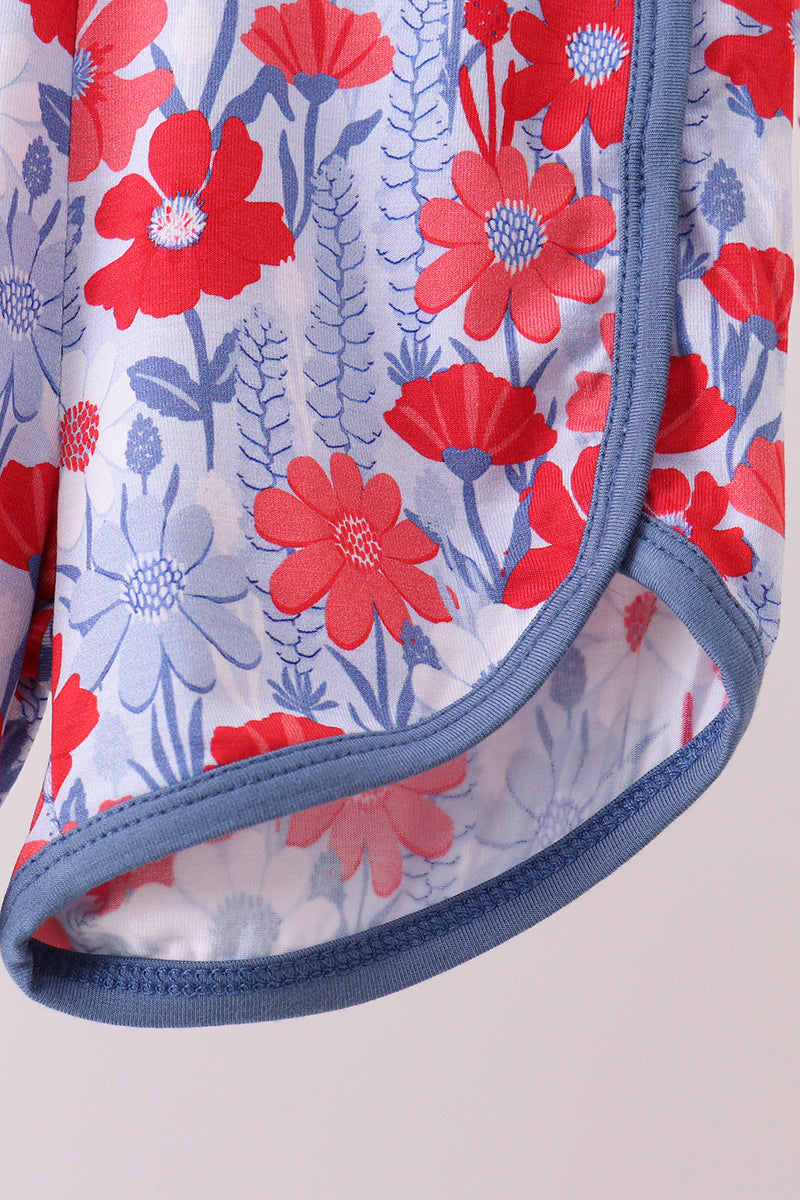 Blue Petals Bamboo Set