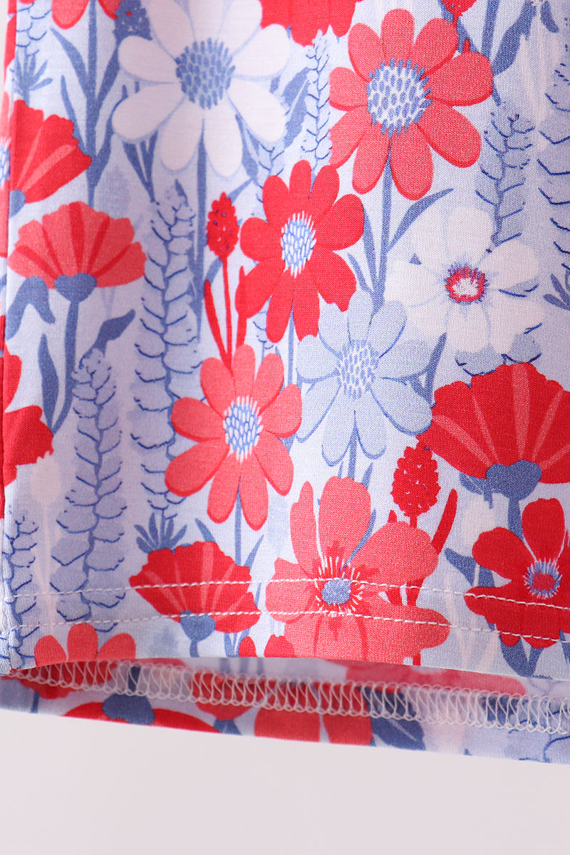 Blue Petals Bamboo Set
