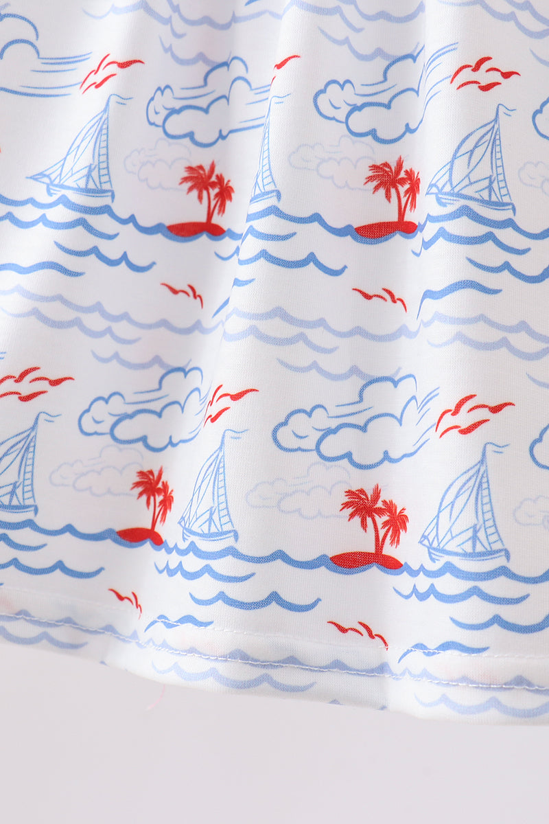 Girls Little Sailor Smocked Outfit