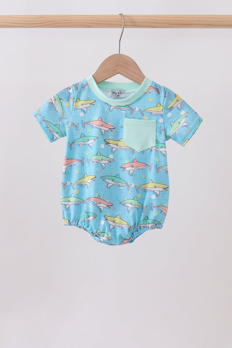 Blue Shark One-Piece Outfit