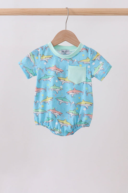 Blue Shark One-Piece Outfit