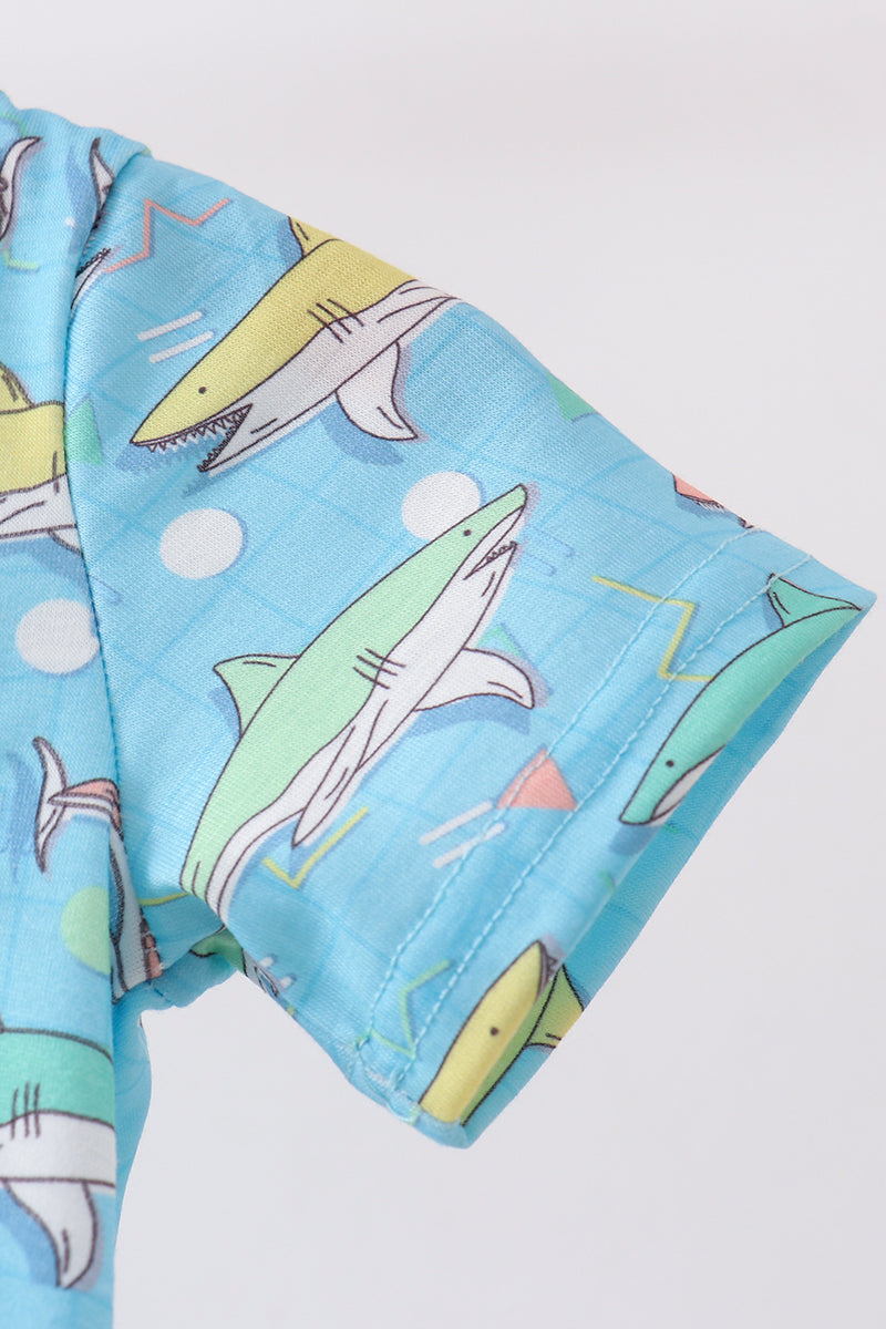 Blue Shark One-Piece Outfit