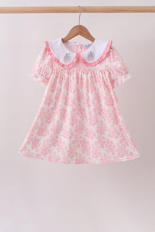 Rose Apple Embroidered Dress – Sweet Back-to-School Style for Girls