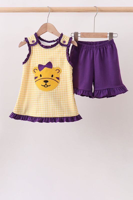 Purple LSU Tiger Applique Ruffle Set - Perfect for Little Ones