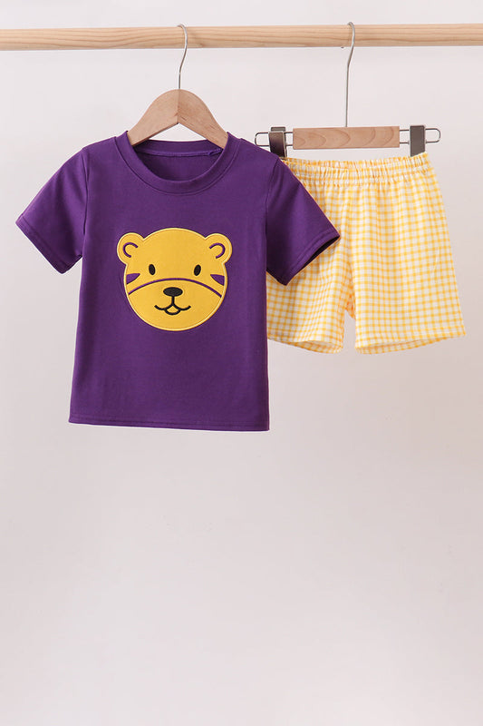 Purple LSU Tiger Applique Set - Perfect for Little Ones