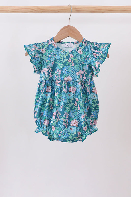 Lily Floral Bubble – Sweet Floral Baby Girl One-Piece Romper