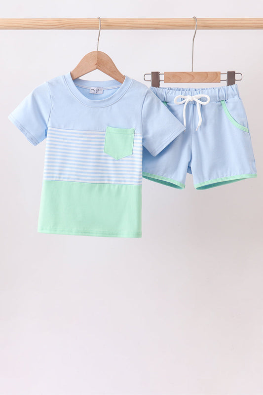 Mint Stripe Set - Fresh & Sweet Little Girl Style