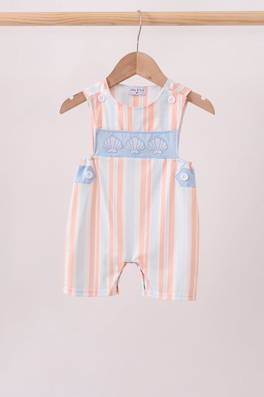 Seashell Stripe Embroidered Jon Jon – Coastal Baby Boy Style