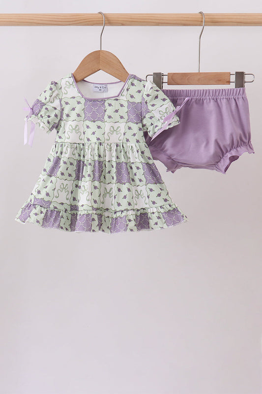 Purple Floral Bloomer Set – Sweet & Stylish Baby Girl Two-Piece