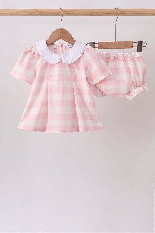 Pink Gingham Bloomer Set – Classic Girls Two-Piece