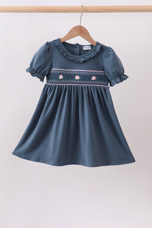 Garden Rose Smocked Ruffle Dress – Romantic Floral Girls Dress