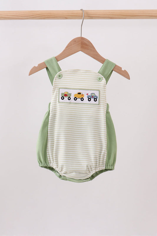 Monster Truck Embroidery Stripe Bubble – Bold Baby Boy Style