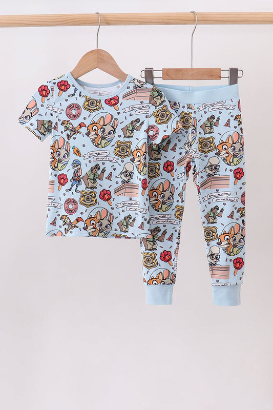 Blue Character 2pc Bamboo Pajama Set - Cozy Little Boy Sleepwear