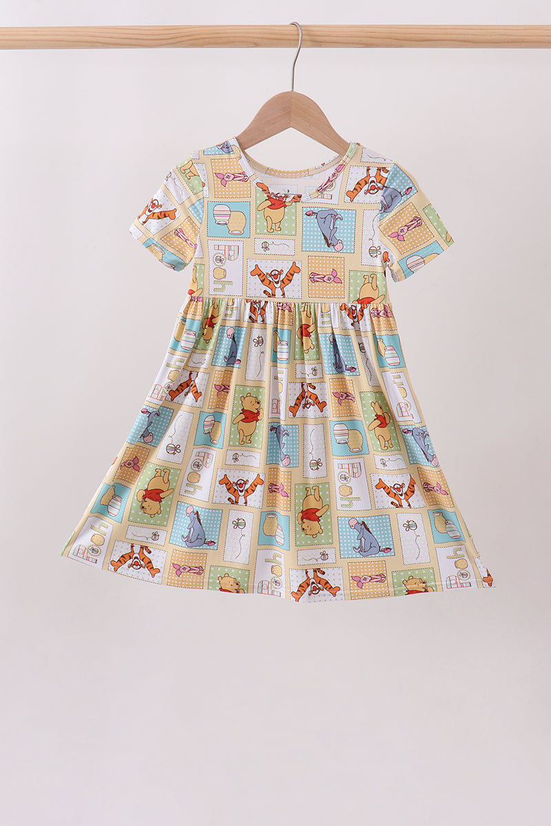 Yellow Winnie the Pooh Bamboo Dress – Girls Soft Bamboo Character Dress